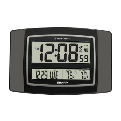 Sharp Digital Atomic Wall Clock - Gun Metal Gray - Sam's Club