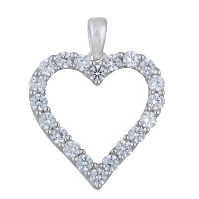 1.00 CT.T.W. Heart Shaped Diamond Pendant in 14K White Gold (I,I1 ...