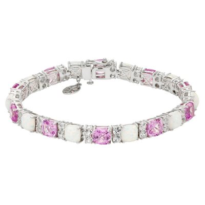 Lab Created Opal Bracelet with Pink and White Sapphires - Sam's Club