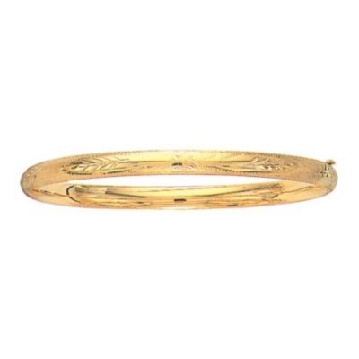 5mm Floral Bangle In 14K Yellow Gold - Sam's Club