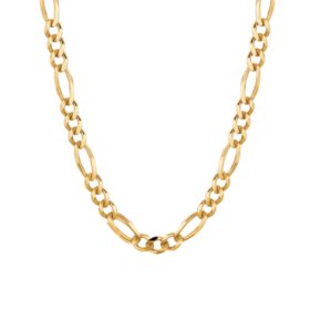 14 Karat Yellow Gold Solid Figaro Link Necklace - 22