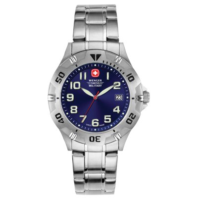Wenger Swiss Military Men's Brigade Watch - Blue Dial with Numerals ...