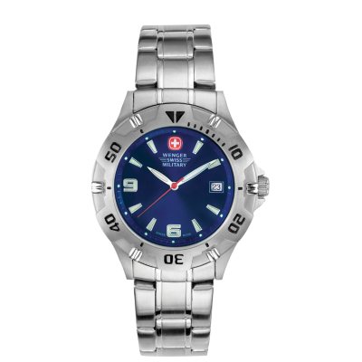 Wenger Swiss Military Men's Brigade Watch - Blue Dial with Markers ...