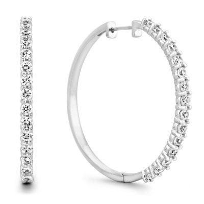 2 CT. TW. Diamond Hoop Earrings in 14K White Gold (H-I, I1) - Sam's Club