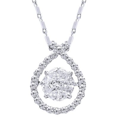 S Collection 0.50 CT. TW. Diamond Pear Twinkle Pendant in 14K White ...