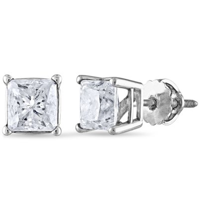 diamond earrings 14k stud ct princess gold i1 sam club