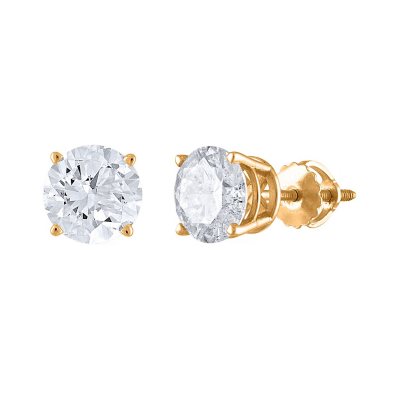 1.95 CT. T.W. Round Diamond Stud Earrings in 14k Yellow Gold - Sam's Club