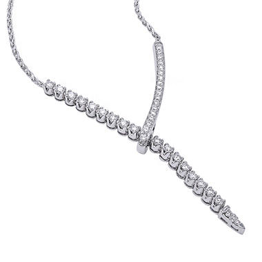1.50 CT. T.W. Diamond Lariat Necklace in 14K White Gold - Sam's Club