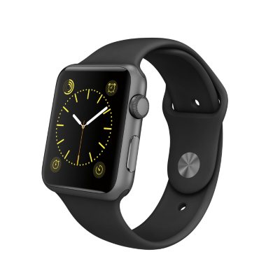 apple watch sport 42mm space gray aluminum case with black sport band