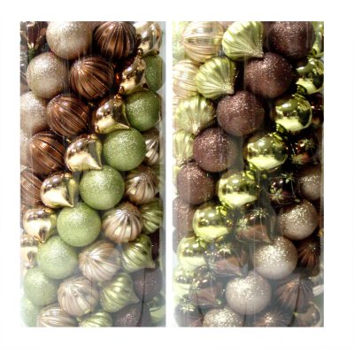 earth christmas tones asst ornaments ct