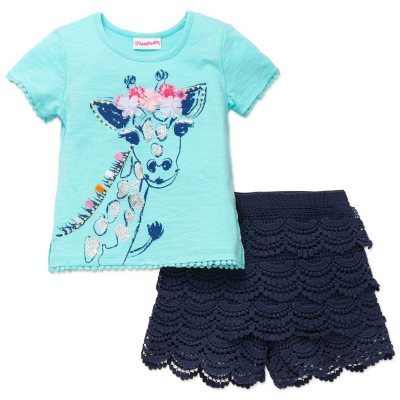 Flapdoodles Girl's Aqua Splash Short Set - Sam's Club