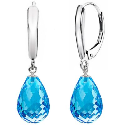 8x12MM Blue Topaz Tear Drop Leverback Earring in Sterling Silver - Sam ...