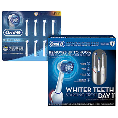Oral-B PROAdvantage 3000 Electric Rechargeable Toothbrush with Replacement Brush Heads Bundle