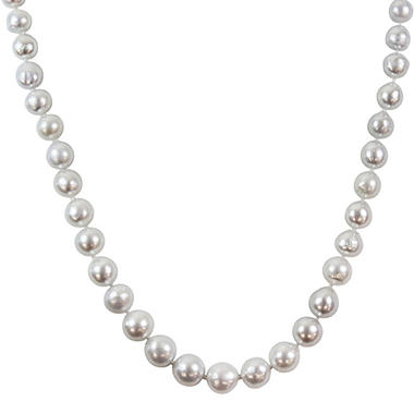 9-11mm White South Sea Pearl Strand Necklace with 14K Yellow Gold Clasp