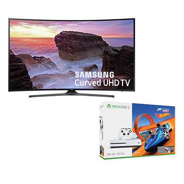 Samsung UN55MU650D 55″ 4K Ultra HD Smart Curved LED TV + Microsoft Xbox One S 500GB Forza Horizon 3 Bundle