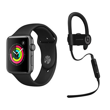 Apple Watch Series 3 42MM GPS with Powerbeats3 Wireless Earphones