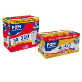 Pom Paper Towel And Bath Tissue - Toilet Paper - Sam's Club