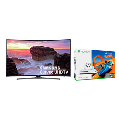 Samsung UN55MU6490FXZA 55″ 4K Ultra HD Curved Smart TV + Microsoft Xbox One S 500GB Forza Horizon 3 Bundle