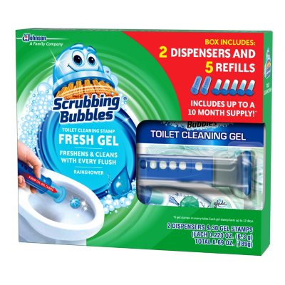 scrubbing bubbles toilet gel rainshower 2 dispensers 30 gel discs