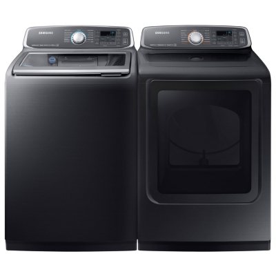 SAMSUNG Activewash Top Load Washer and Electric Dryer - Black Stainless ...