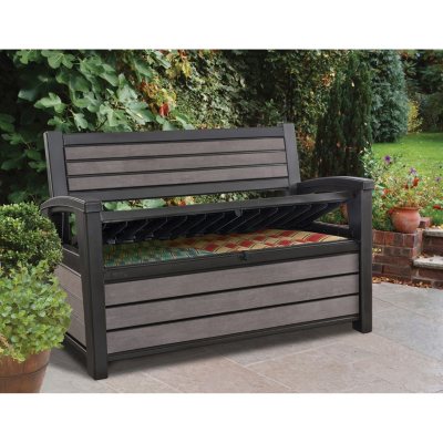 Keter Hudson Plastic Storage Bench 60 Gallon Deck Box - Sam's Club