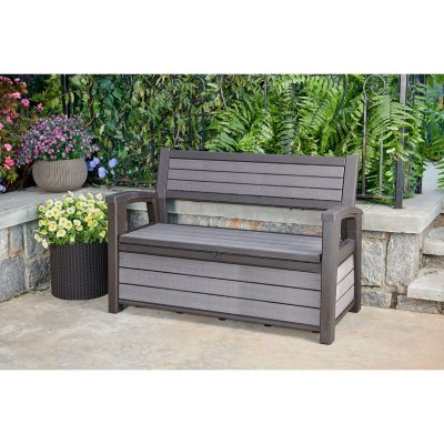 Keter Hudson Plastic Storage Bench 60 Gallon Deck Box - Sam's Club