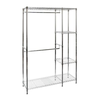 Seville Classics Steel Wire Adjustable Garment Rack with Shelves - Sam ...