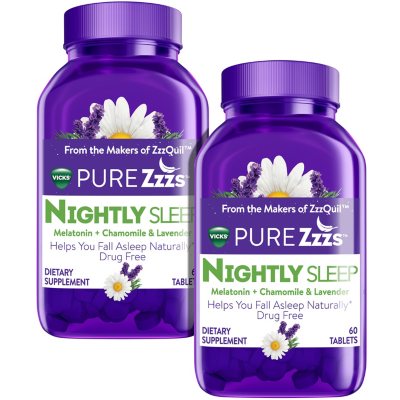 Vicks ZzzQuil Pure Zzzs, Nightly Sleep Melatonin + Chamomile and ...