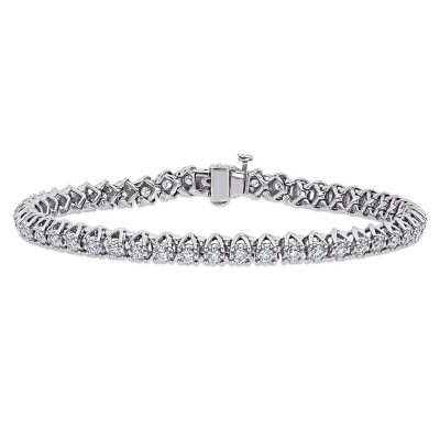 Allura 2 CT. T.G.W. Created White Moissanite Tennis Bracelet in 14k ...