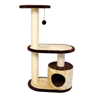 Iconic Pet Three Tier Cat Tree Condo with Multiple Posts, Beige/Brown ...