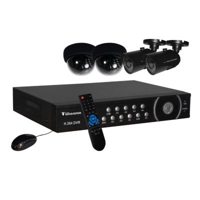 Clover 4 Channel Security System With 4 Indoor Outdoor Nv Cameras, 2 