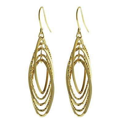 14K Italian Gold Multi Oval French Wire Earrings - Sam's Club