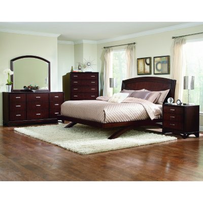 Madison Avenue Cherry Bedroom Set King 4 Pc