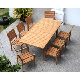 teak dining patio wood extendable madison piece samsclub furniture hardwood outdoor club sam