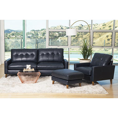 Carina Top Grain Leather 3-Piece Seating Sofa Set