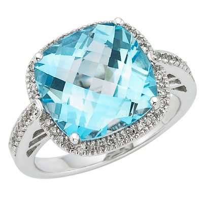 Blue and White Topaz Ring in Sterling Silver - Sam's Club