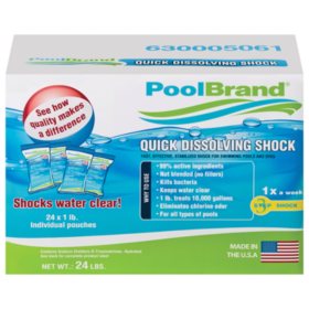 PoolBrand Quick Dissolving Shock - 1 lb. - 24 ct. - Sam's Club