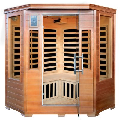 Hemlock Corner Infrared Sauna with 7 Carbon Heaters: 3 Person Capacity