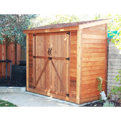 8'x4' spacesaver red cedar wood double door garden shed