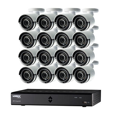 Lorex 16 Channel 1080p HD Security System with, 2TB HDD, 16 1080p Bullet Cameras, 130′ Night Vision