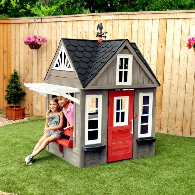 outdoor playhouse with kitchen