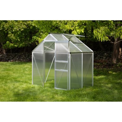 OGrow Aluminum Greenhouse - Walk-In 6' X 4'- With Sliding Door And Roof ...