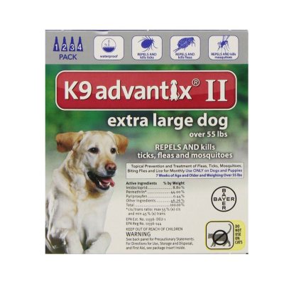 K9 Advantix II Flea & Tick Topical Treatment, 4 ct. (Choose your Size ...