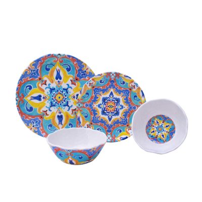 12-Piece Melamine Dinnerware Set (Assorted Colors) - Sam's Club