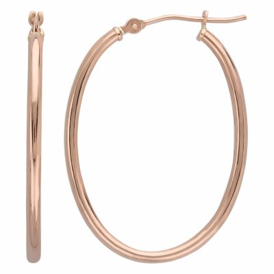 earring oval hoop 14k rose gold