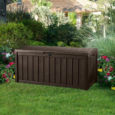 Keter Glenwood Outdoor Plastic Deck Storage Container Box ...