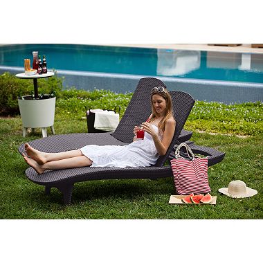 Keter 2-Pack All-weather Rattan Chaise Lounger, Various Colors