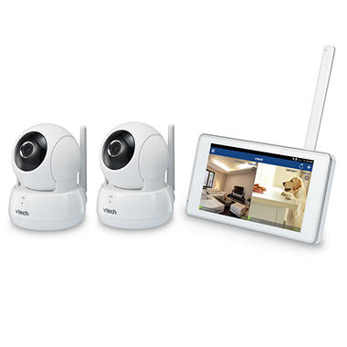 VTech Remote Access Wireless Monitoring System with 2 Wi-Fi HD Pan & Tilt Cameras, 5″ LCD Monitor
