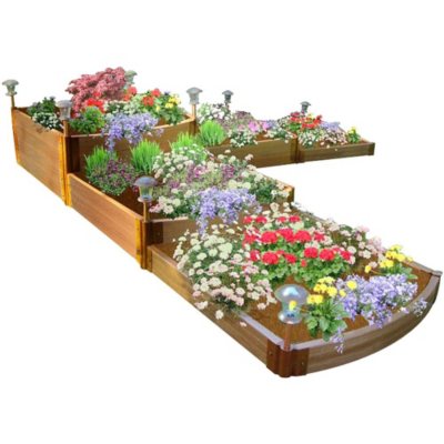 Classic Sienna Raised Garden Bed Split Waterfall Tri-Level ...