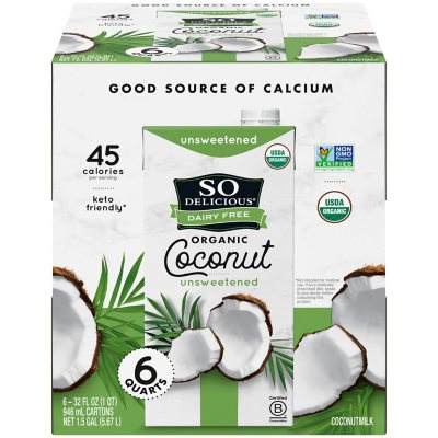 So Delicious Dairy Free Organic CoconutMilk Aseptic (32 fl. oz. carton ...